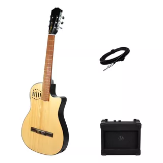 Guitarra Electro Criolla Clasica Tipo Godin Amplificador 5w