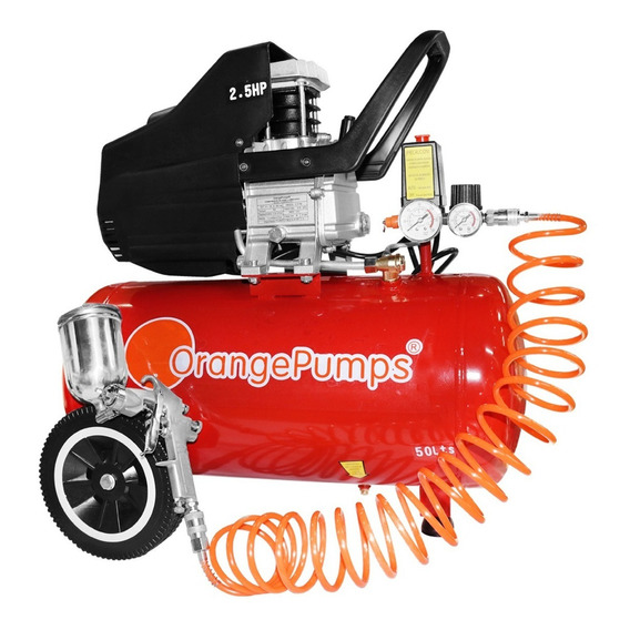 Compresor de aire eléctrico portátil Orange Pumps SGBM50L-KIT monofásico 50L 2hp 127V 60 rojo