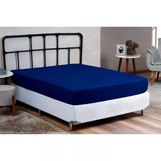 Kit 10 Lençol Cama Casal Padrao Avulsoc/elástico Premiun Cor Azul Royal Desenho Do Tecido Liso