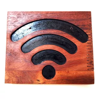 Cuadro Decorativo Para Sala Wi Fi De Madera 