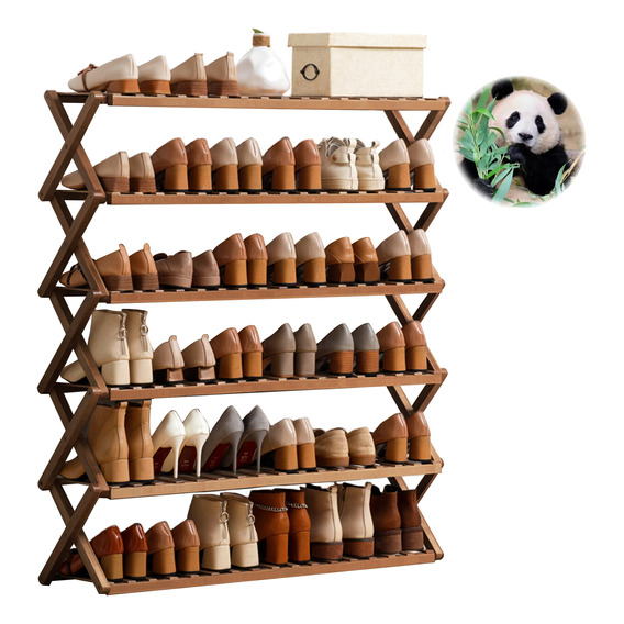 Zapatera 6 Pisos Organizador Closet Bamboo Almacenamiento X 