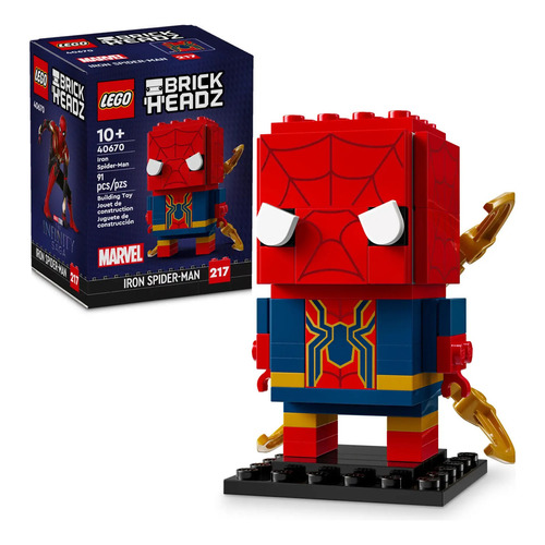 Lego Brick Headz Iron Spider-man 40670 - 91pz Cantidad De Piezas 91