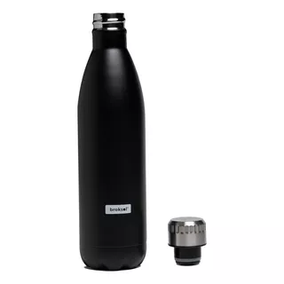 Botella Sport De Acero Inoxidable 750ml Broksol Color Negro
