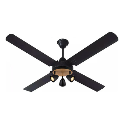 Ventilador De Techo Negro + Aplique 3 Luces U1903 Tg