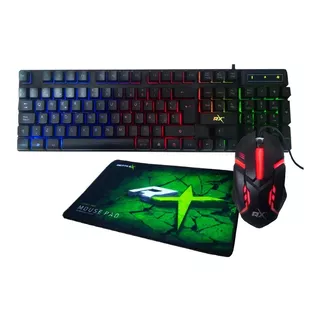 Kit Gamer Pro Reptilex Rx0017 Teclado Mouse Padmouse Color Del Teclado Negro