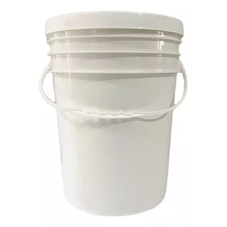 Balde Plastico 20 Litros Blanco Con Tapa Para Alimentos
