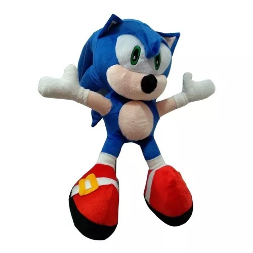 Pelúcia Sonic Azul 30 Cm Com Som