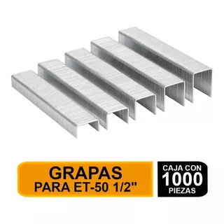 Caja Con 1000 Grapas 1/2' Corona 10.7 Mm Para Et-50, Truper