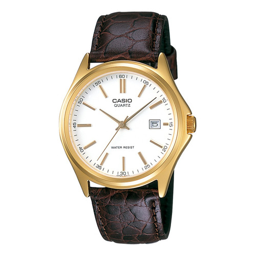 Reloj Casio Mtp-1183q-7adf Hombre 100% Original Color de la correa Marrón Color del bisel Dorado Color del fondo Blanco