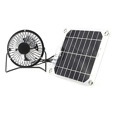 Ventilador Solar 5 W 4'' De Energía Libre Para Invernadero