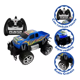 Carro Infantil De Controle Remoto Giant Four Wheeler Pickup Cor Azul