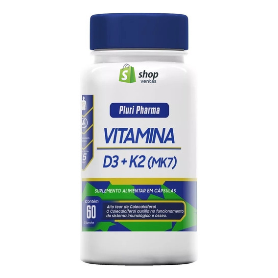 Vitamina D3 10.000ui + Vitamina K2 Mk7 150mcg C/60 Cápsulas