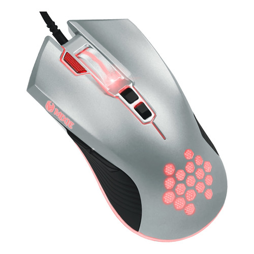 Mouse Gamer Profesional Usb Rgb Mixie M10 Luz Led 8 Botones Color gris con negro