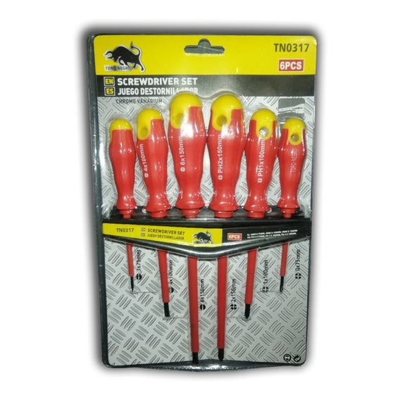 Juego Destornillador P/electricista Aislados 6pcs Tn0317