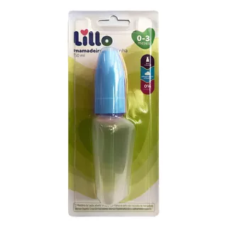 Mini Mamadeira Chuquinha Bebê 50ml 0 Até 3 Meses Lillo Azul