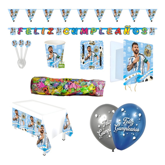 Kit Decoración Personalizado Fiesta - Messi X20 Invitados 