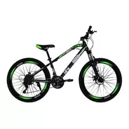Mountain Bike Monk Inxss R26 18  21v Color Negro/verde Con Pie De Apoyo