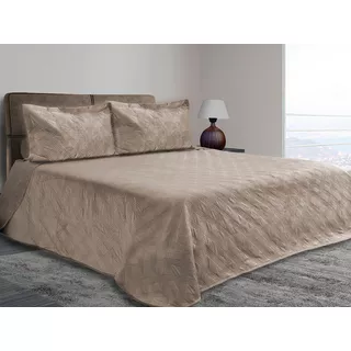 Colcha Velvet Terciopelo Champange Doble Vista King Size