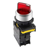 Selector Rotativo Impermeable Led Rojo 110v-220v 22mm 1no 2 