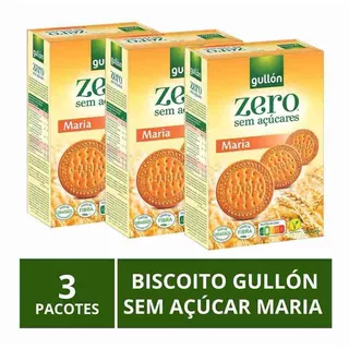 Biscoito Gullón Sem Açúcar, Maria, 3 Pacotes De 400g