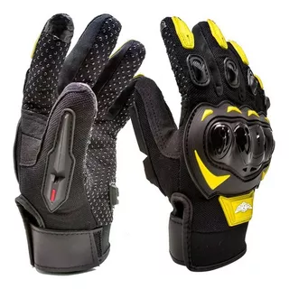 Guantes Para Motociclista Isp Touch Color Negro/amarillo Talla Xxl