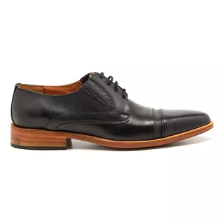 Zapatos De Cuero Para Hombre Color Marrón- Negro - Giardini