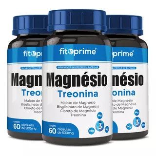 Kit 3x Magnésio Treonina Blend De Magnésio Com Treonina Sabor Sem Sabor