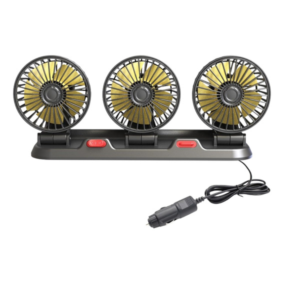 Ventilador Para Auto De 3 Cabezas Ajustables 360 Enchufe 12v