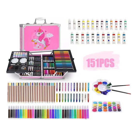 Kit De Lápices De Dibujo Marcadores Plumones Niños 151pcs