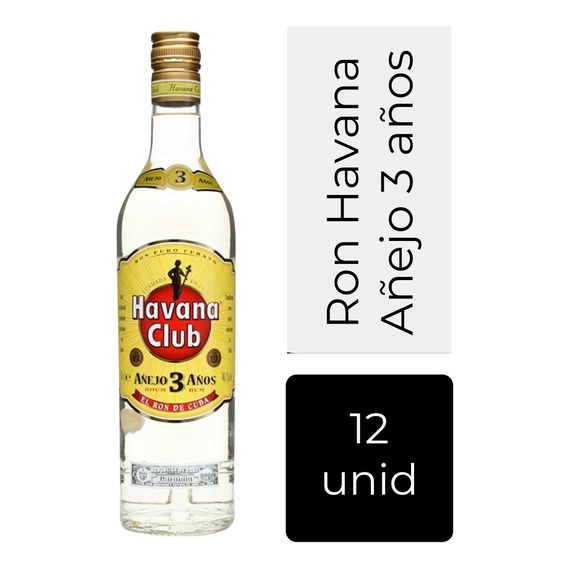 Ron Havana Añejo 3 Años 750 Ml X 12 Unidades Mp Drinks