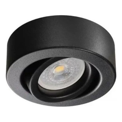 Spot Plafon Negro Movil Circular Apto Led Gu10 Luz Desing