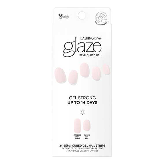 Uñas Adhesivas Glaze Color -powder Pink