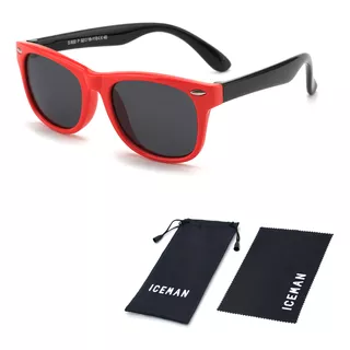 Óculos De Sol Infantil Flexível Polarizado Uv400 Iceman 476 Cor Vermelho/preto
