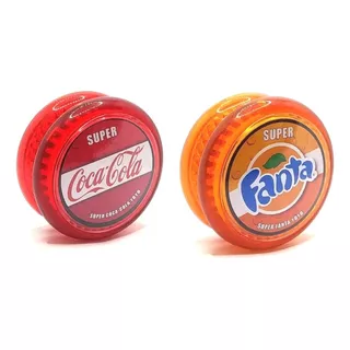 Kit Com 2 Io-io (ioio,yo-yo) De Rolamento Coca Profissional Cor Coca Vermelho/fanta Laranja