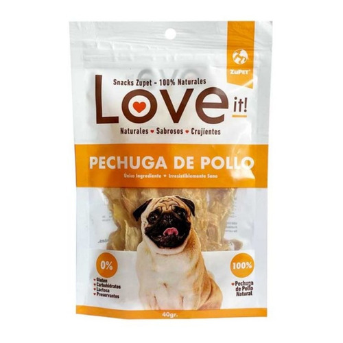 Snack Para Perro Pechuga De Pollo Zupet Love 40 Gr