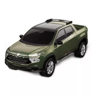 Carrinho Fiat Toro Metalizada Pick Up 38cm - Roma Brinquedos Cor Verde