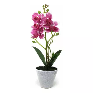 Orquidea Artificial Blanca Con Maceta 34cm