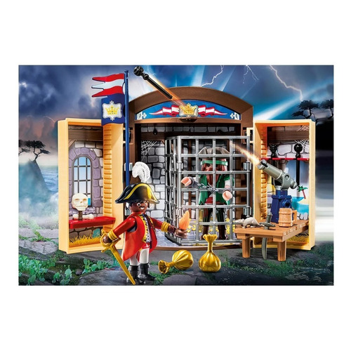 Figura Armable Playmobil Cofre Aventura Pirata Con 53 Piezas