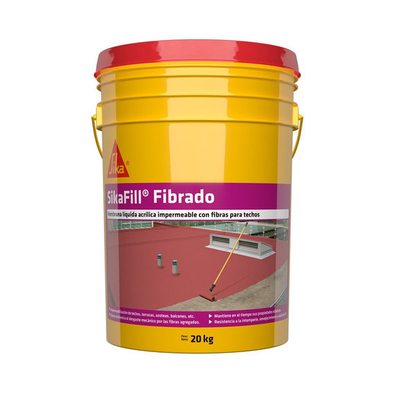 Sikafill Fibrado Membrana Liquida Impermeabilizante 20kg Color Rojo