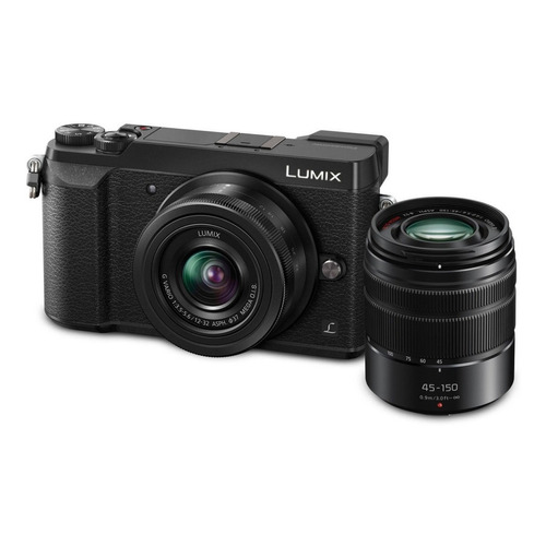 Panasonic Lumix Kit GX85 + lente 12-32mm + lente 45-150mm DMC-GX85W sin espejo color  negro 