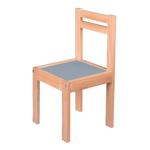 Duduk Silla Infantil De Madera Barnizada Para Niñas Y Niños Color de la estructura de la silla Azul Color del asiento Blanco Ostión