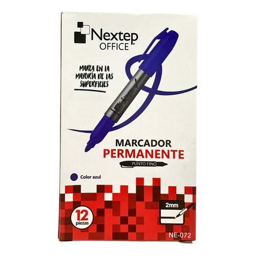 Marcador Permanente Nextep Punto Fino 2 Mm Con 12 Piezas Color Azul