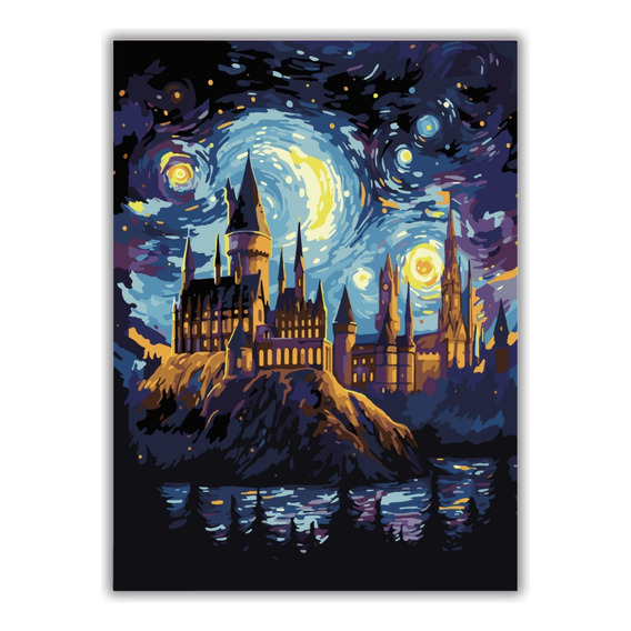 Hogwarts Estrellado - Pinta Por Números! 40x50cm