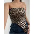 Top Straples Animal Print Con Pico Y Frunce