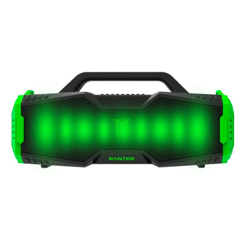 Parlante Portátil | Bluetooth Iluminación Rgb | Panter Pbb03 Color Negro Y Verde