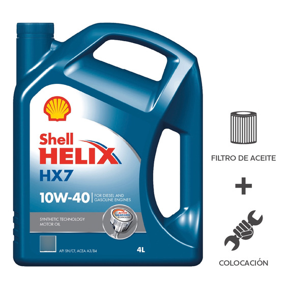 Cambio Aceite Shell Hx7 10w40+ F Aceite + Coloc 4l