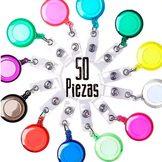 50 Yoyos Porta Credencial Gafetes Indentificacion Colores