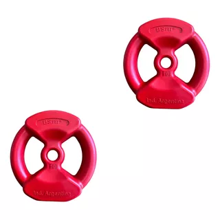 Set 20kg 2 Discos Pesas 10kg C/agarre Pvc 30mm Tipo Body Gym