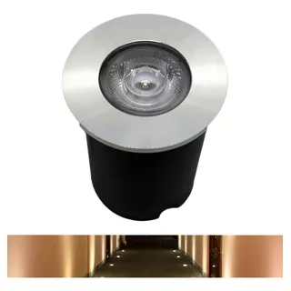 Balizador Spot Led Embutir Chao Piso Jardim 1w Ip65 Quente Cor Da Cúpula Inox Cor Da Estrutura Preto