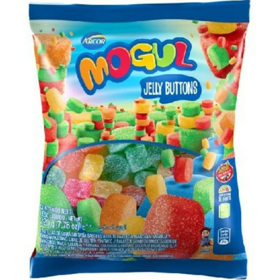 Mogul Jelly Buttons Arcor frutales gomitas sin tacc 220gr